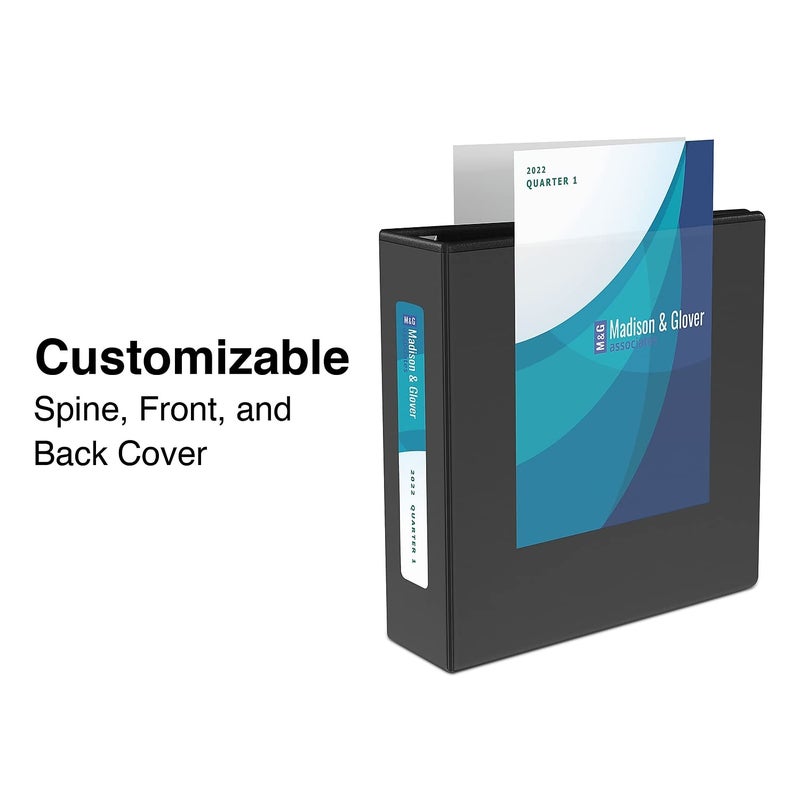 ستابلز غلاف عرض عالي التحمل مقاس 3 بوصات مع حلقات على شكل حرف D (أسود) - Image 2